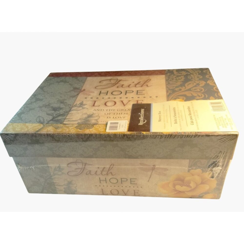 Recollections Faith Hope Love Memory Box Photo Storage CD DVD Paula Scaletta New
